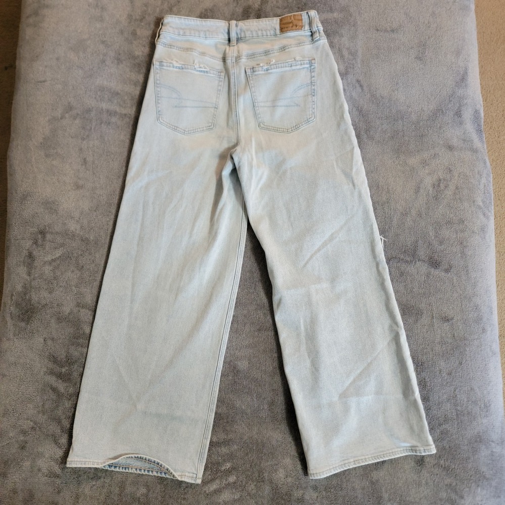 American Eagle Womens 0 Strigid Denim High Rise Baggy Wide Leg Ankle Vtg Y2k 90s - Picture 5 of 6